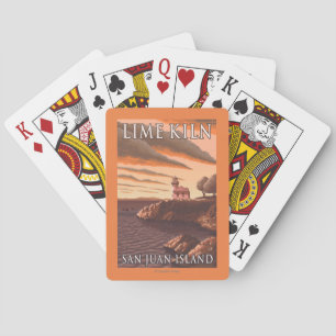 Lime Kiln Lighthouse Vintage Travel Poster Playing Cards