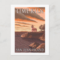Lime Kiln Lighthouse Vintage Travel Poster