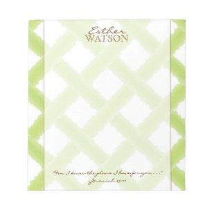 Lime Lattice Notepad with Quote