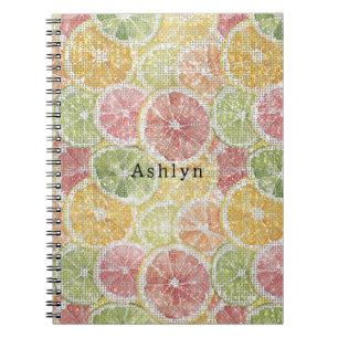 Lime Lemon Orange Grapefruit Fruit Sparkle Notebook
