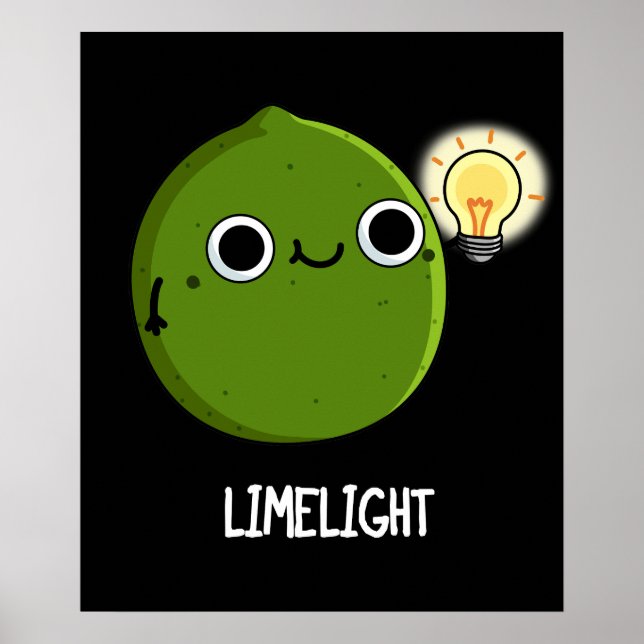 Lime-light Funny Fruit Lime Pun Dark BG Poster (Front)