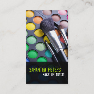 Lime Make Up Artist Palette Brush Business Card