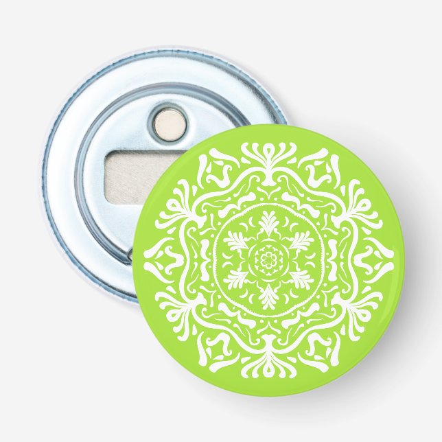 Lime Mandala Bottle Opener (Front)
