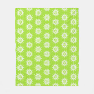 Lime Mandala Fleece Blanket