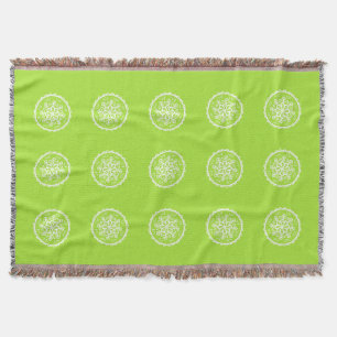 Lime Mandala Throw Blanket