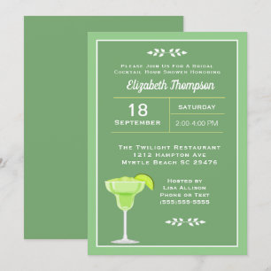 Lime Margarita Bridal Cocktail Shower Invitation