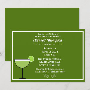 Lime Margarita Bridal Shower  Party  Invitation