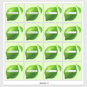 Lime Marmalade Labels Sticker Sheet