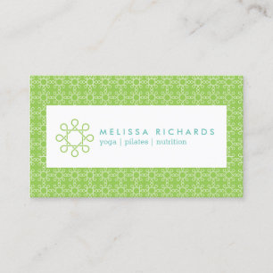 Lime/Mint Woven Design for Fitness and Yoga Business Card