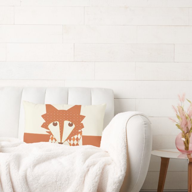 Lime Monogram Stylised Fox Pillow (Couch)
