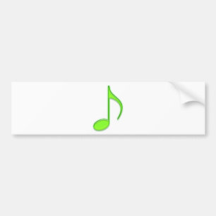 Lime Music Note Bumper Sticker