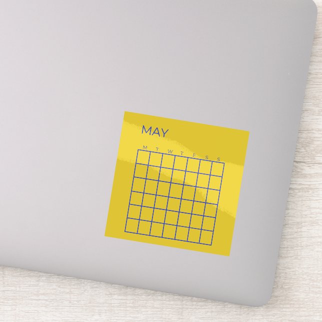 Lime Navy Undated May Calendar for Organisation (Detail)