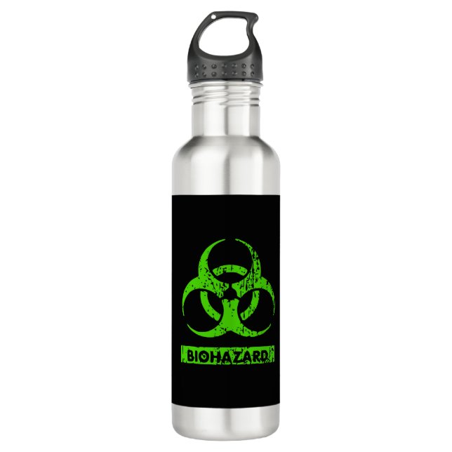 Lime Neon Green Bio-Hazard Chemicals Graphic 710 Ml Water Bottle (Front)