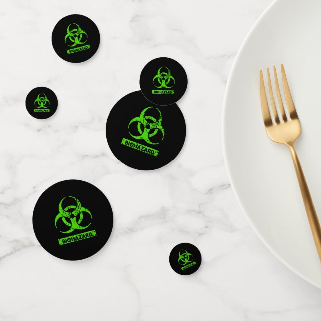 Lime Neon Green Bio-Hazard Chemicals Graphic Confetti (Group)