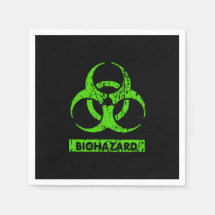 Lime Neon Green Bio-Hazard Chemicals Graphic Napkin
