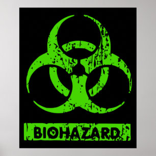 Lime Neon Green Bio-Hazard Chemicals Graphic Poster