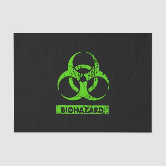 Lime Neon Green Bio-Hazard Chemicals Graphic Tissue Paper (Front)