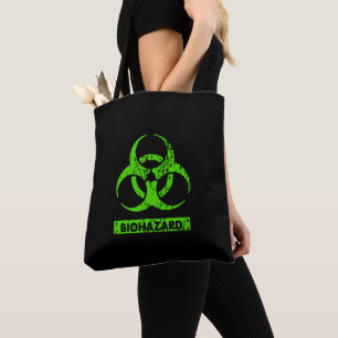 Lime Neon Green Bio-Hazard Chemicals Graphic Tote Bag