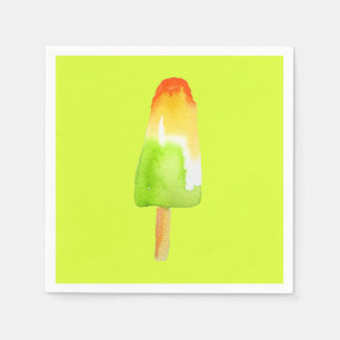Lime orange popsicle Summer ice-block pop art Napkin