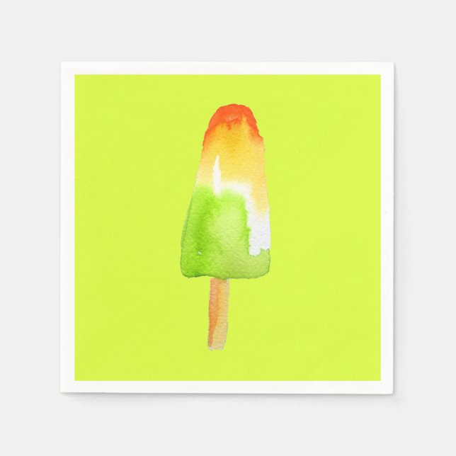 Lime orange popsicle Summer ice-block pop art Napkin (Front)