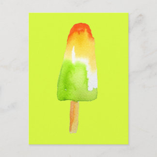 Lime orange popsicle Summer ice-block pop art Postcard