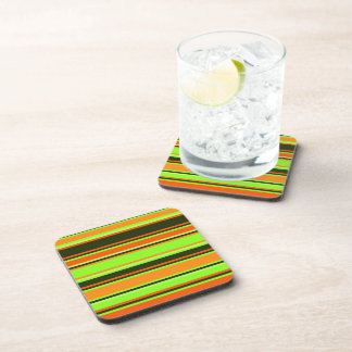 Lime, Orange, & Tangerine Striped Coaster