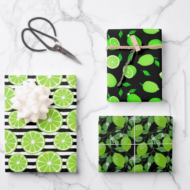 Lime Pack Wrapping Paper Sheets (Front)
