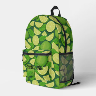 Lime Pattern Printed Backpack