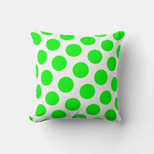 Lime Polka Dot Cushion (Front)