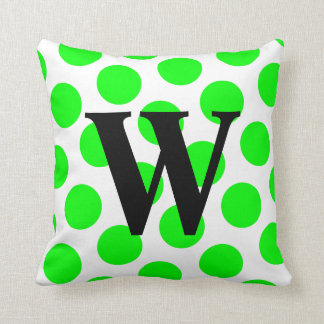 Lime Polka Dot Monogram Cushion
