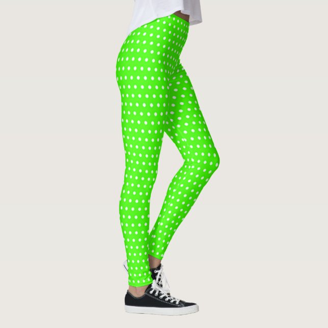 Lime Polka Dots Leggings (Right)