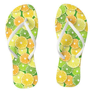 Lime pop flip flops