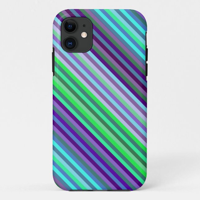 Lime Purple Cyan Stripes Background Case-Mate iPhone Case (Back)