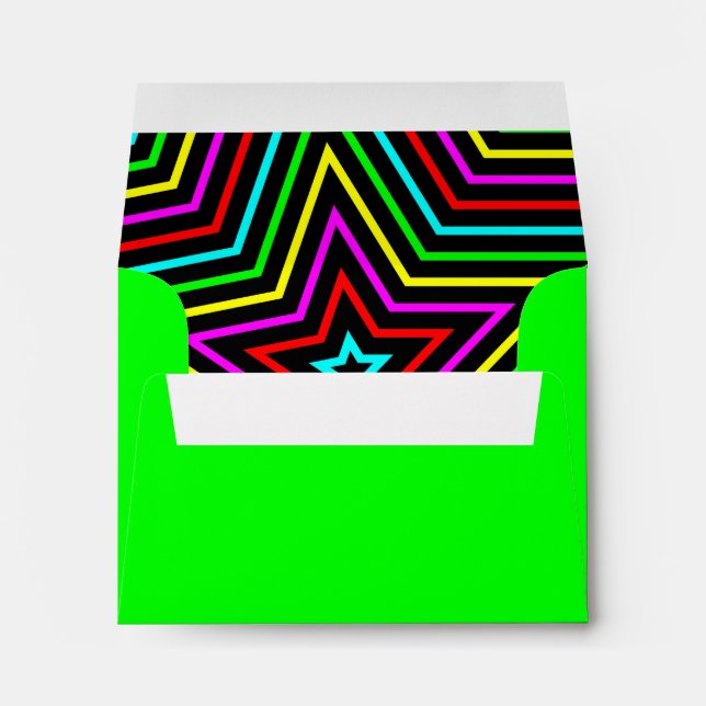 Lime Rainbow Stars Envelope (Back (Bottom))