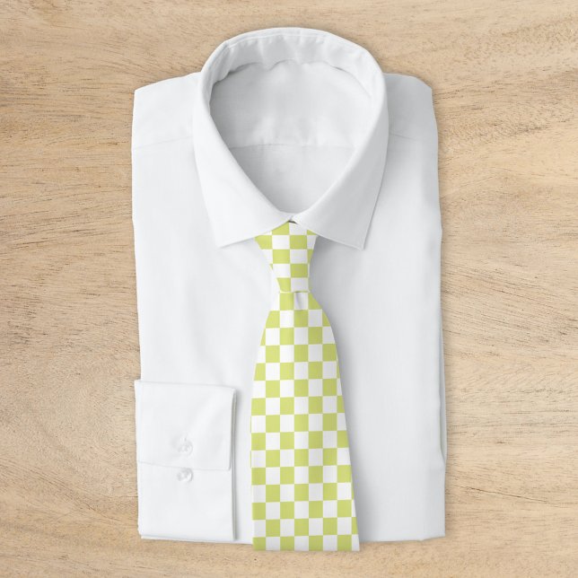 Lime Retro Chequerboard Tie (Creator Uploaded)