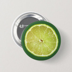 Lime Slice 6 Cm Round Badge