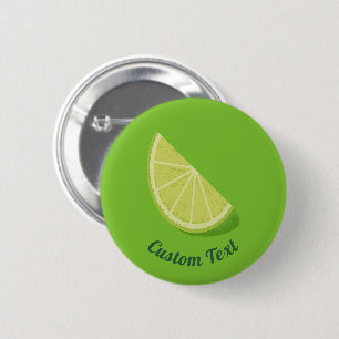 Lime Slice 6 Cm Round Badge