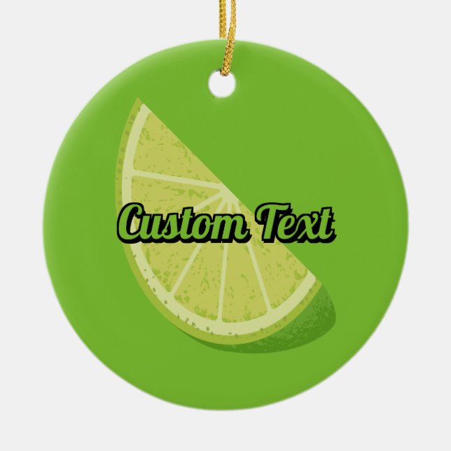 Lime Slice Ceramic Tree Decoration (Front)