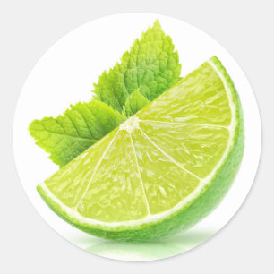 Lime slice classic round sticker
