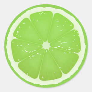 Lime Slice Classic Round Sticker