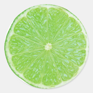 lime slice classic round sticker