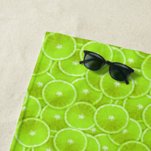 Lime Slice Digital Montage Beach Towel