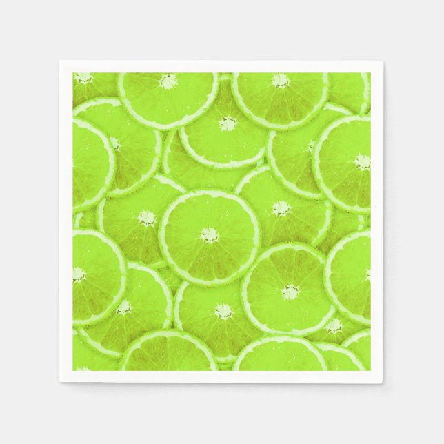 Lime Slice Digital Montage Napkin (Front)