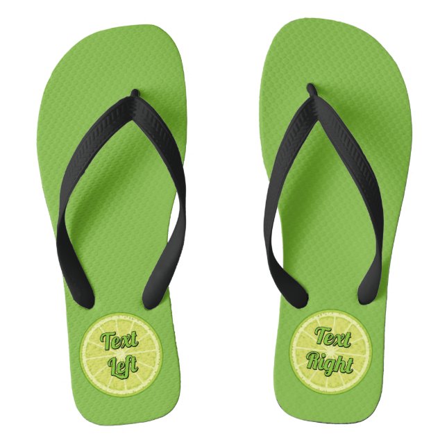 Lime Slice Flip Flops (Footbed)