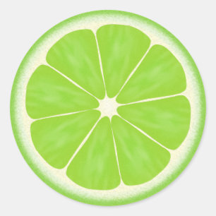 Lime slice fun cartoon food sticker