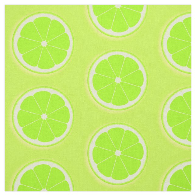 Lime slice green yellow fruits fabric (Swatch)