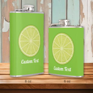 Lime Slice Hip Flask