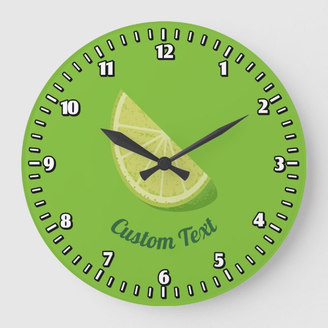 Lime Slice Large Clock (Front)