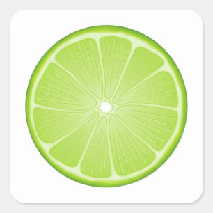 Lime Slice Square Sticker