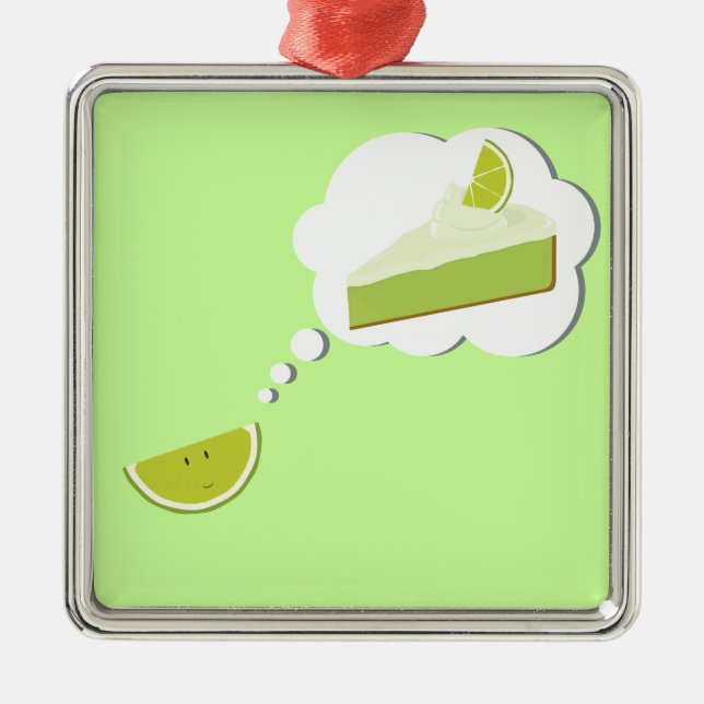 Lime slice thinking of pie metal tree decoration (Front)